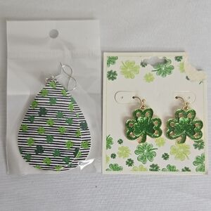 Saint‎ Patrick's Day Earrings, 2 Pairs, New